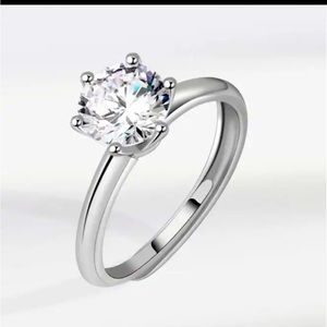 Sterling Silver 925 Rings with Certificate Moissanite Diamonds!!! Size 7